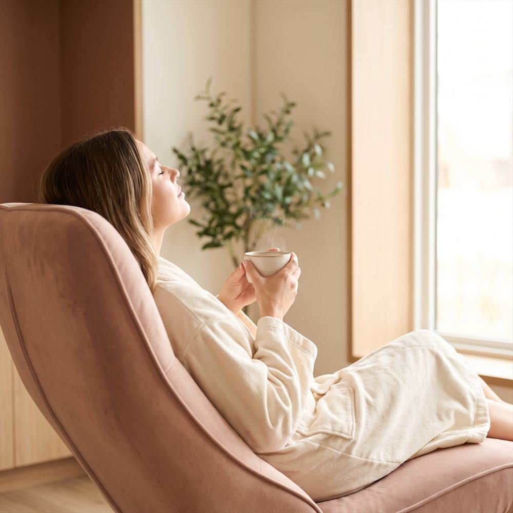 Cliente relaxando após o atendimento na Prime Estética