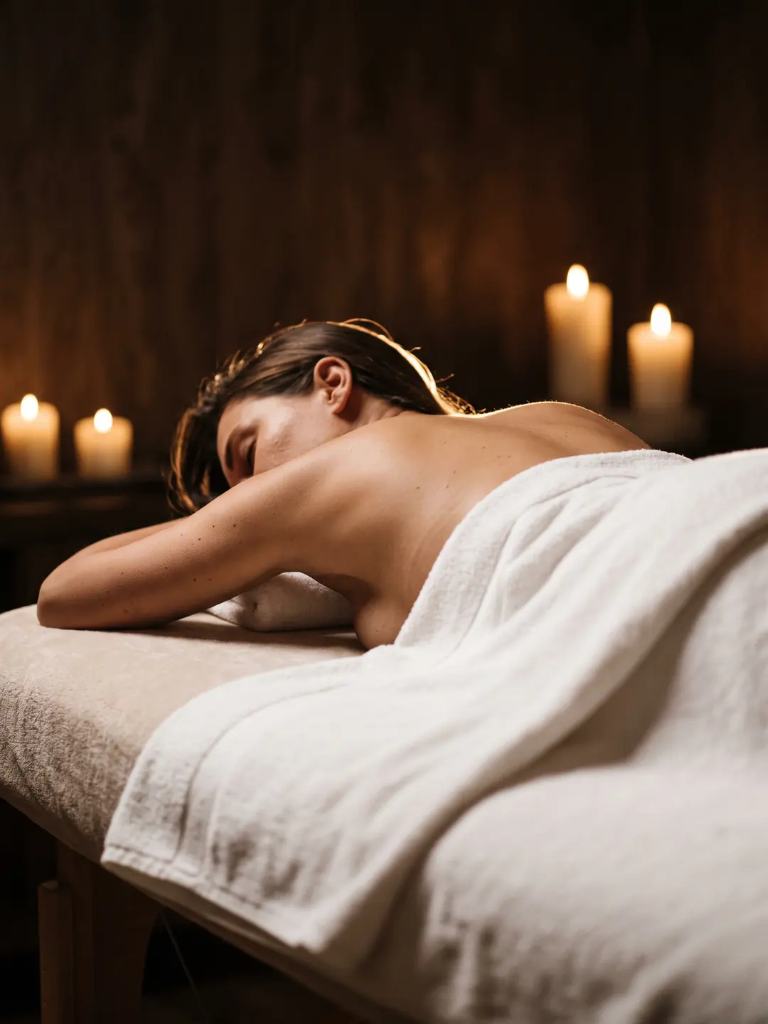 Cliente relaxando em sessão de massagem na Prime Estética, em Manaus