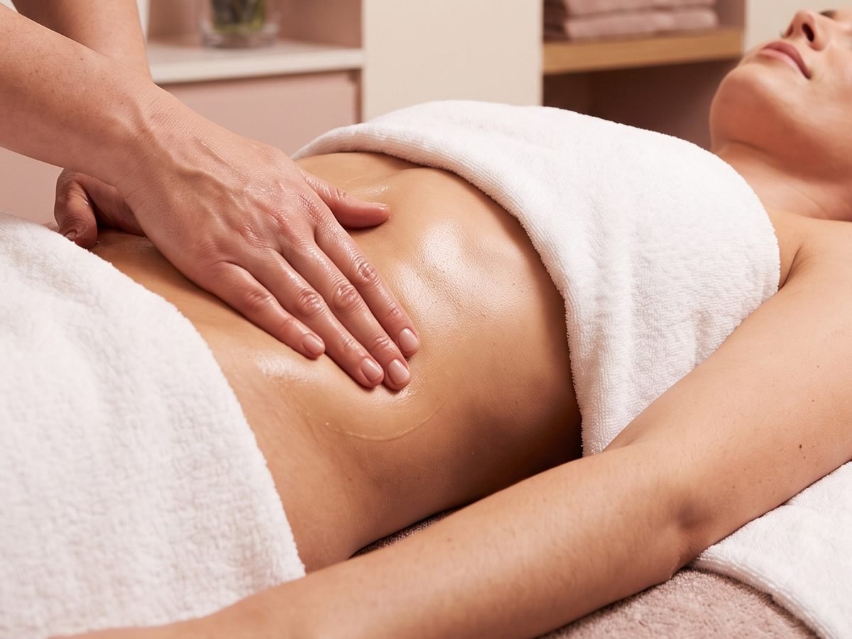 Sessão de massagem modeladora com drenagem linfática corporal na Prime Estética