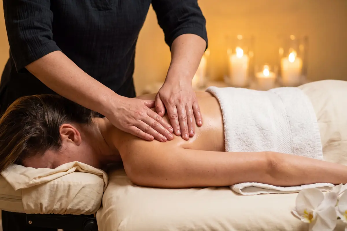 Massagem relaxante nos ombros