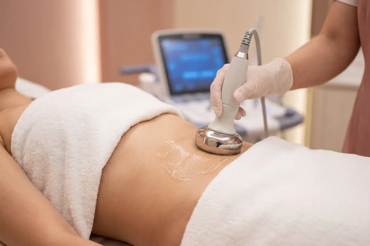 Ultrassom redutor aplicado no abdômen